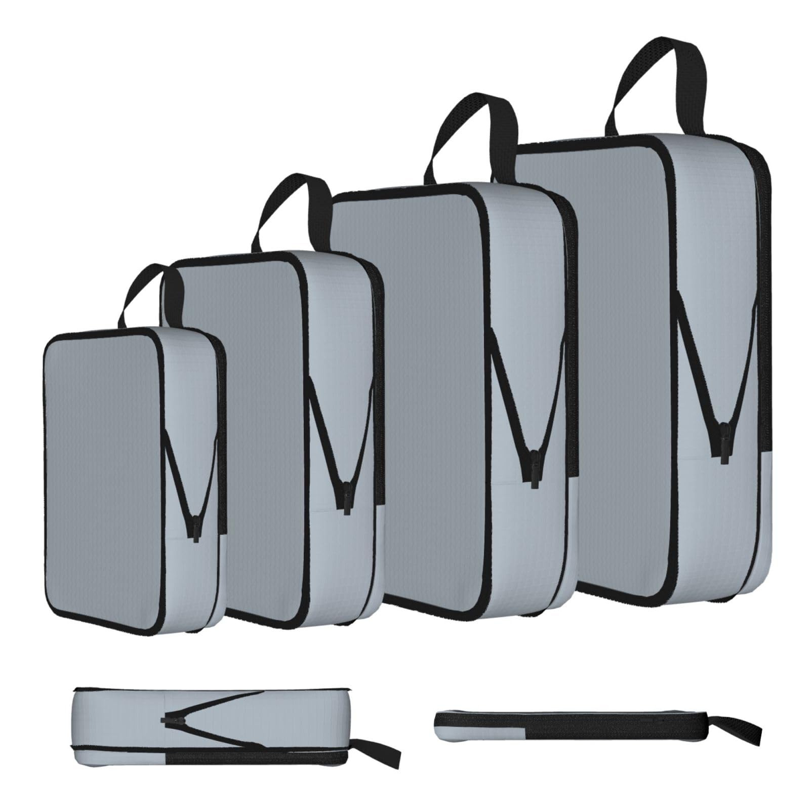 Sxzvvbn Black Gray Beige Compression Packing Cubes 4 Piece Set