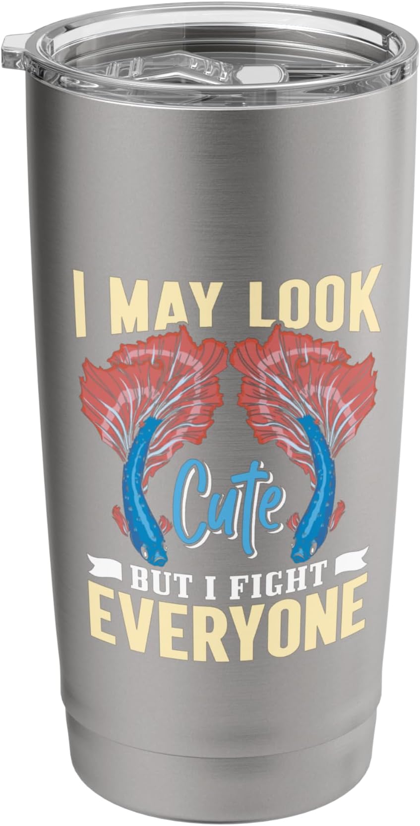 - Betta Fish Keeper Aquarium Fish Tank Siamese Fighting Fish Stainless Steel Insulated Tumbler