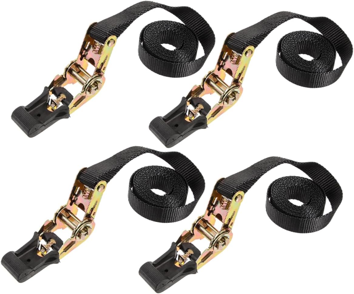 Mikinona Secure Your Load 4pcs Ratchet Tie Down Straps Heavy Duty Ratchets for Motorcycles Trailers Kayaks Cargo Roof Racks