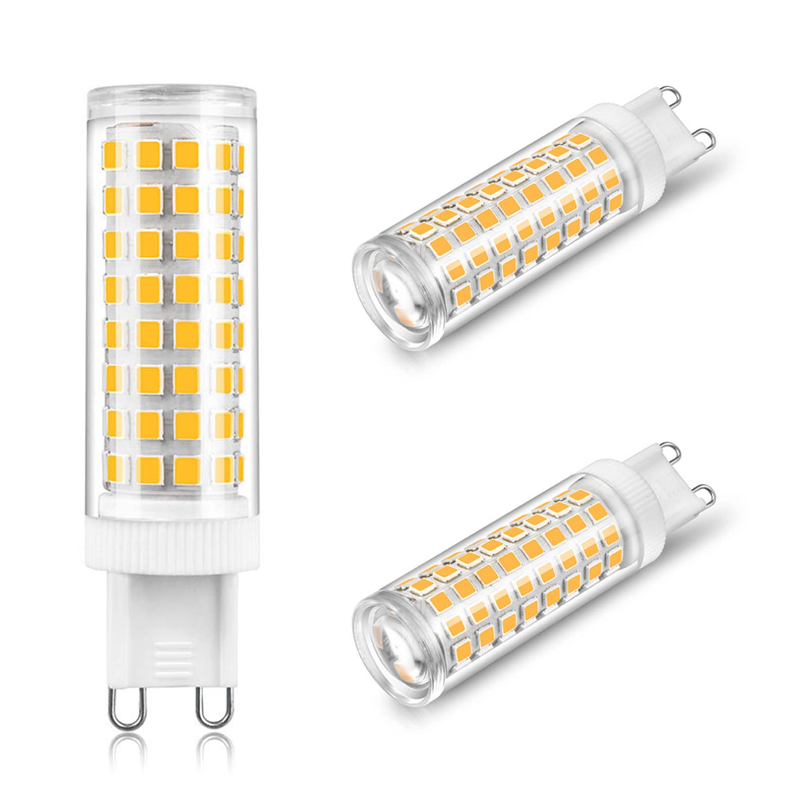 Hhzy Warm White 3000K G9 Led Light Bulbs 7W (70W Halogen Bulb Replacement) G9 Bi Pin Base, Non-Dimmable, Non-Flicker Lamp For Cabinet Light, Ceiling Lights, Landscape Lighting, 3 Pack,