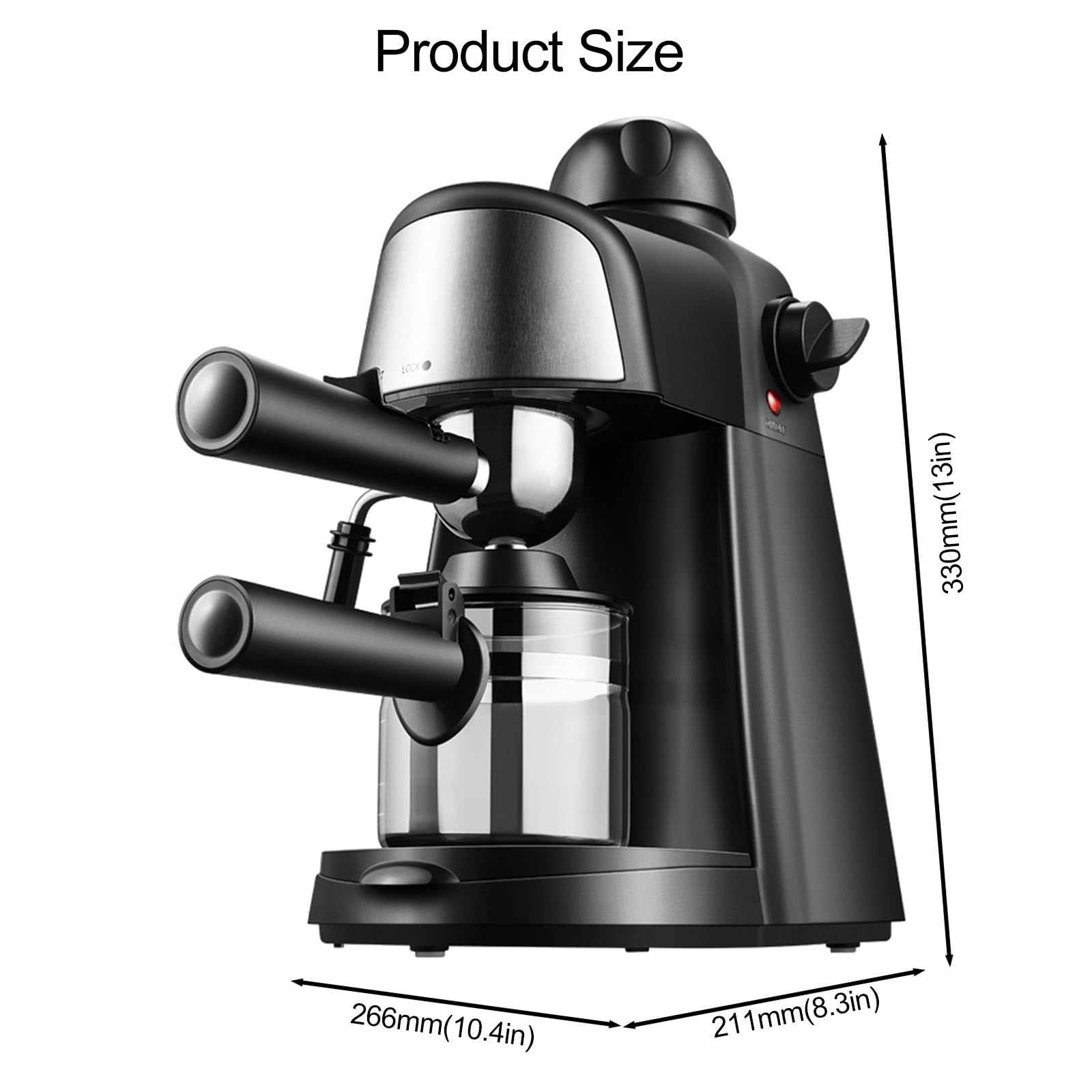 SHHUAOIL Small Mini Coffee Maker, Home Espresso Machine, With 5 Bar Pump Pressure And Milk Froth Steam Wand, Espresso Machine For Making Coffee, Mochas, Lattes, Caramel Macchiatos And Cappuccinos Etc
