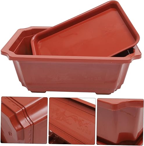 Miniatura 8 de DOITOOL Macetas de entrenamiento para bonsái con bandeja de drenaje, plantas bonsái de plástico de 16.9 pulgadas, maceta grande para jardín, patio,