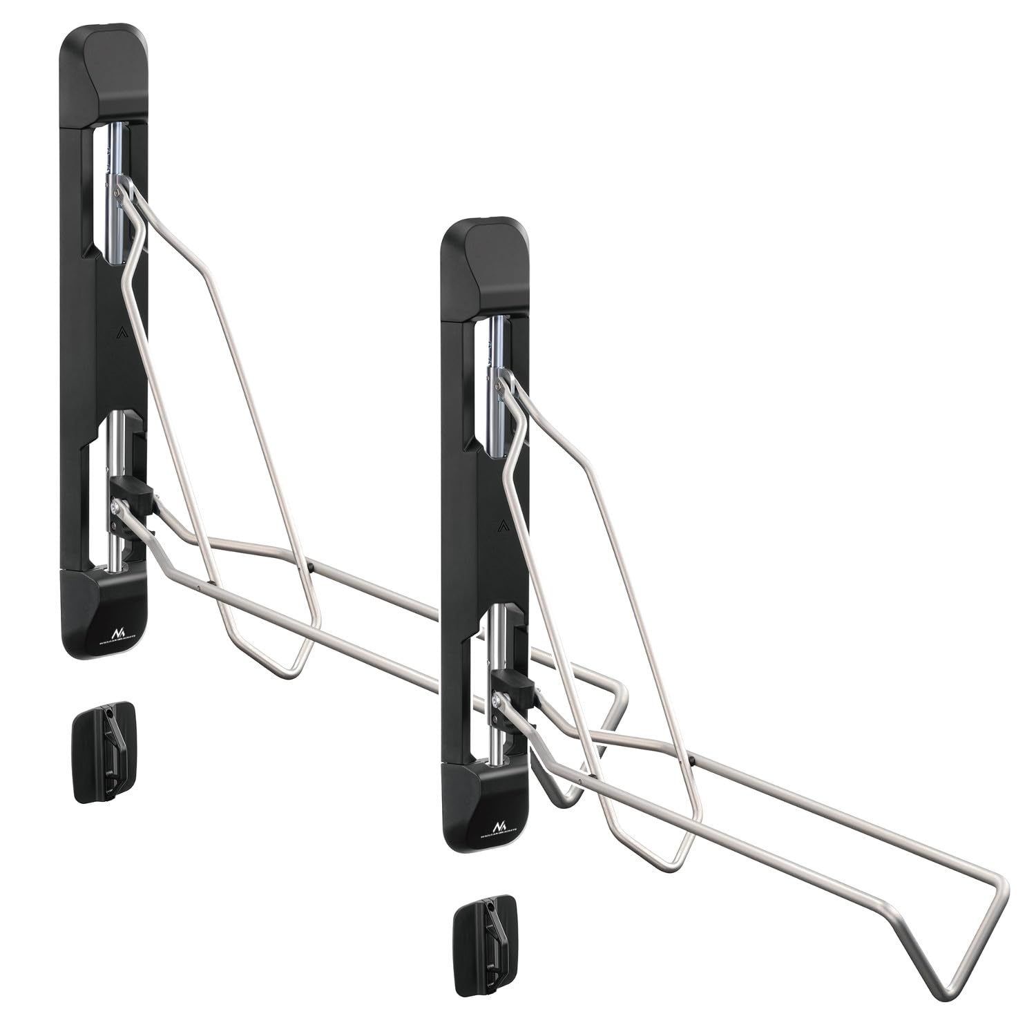 Maclean MC-471 : support mural vertical, pivotant et rabattable pour vélos, réglable en hauteur sur 5 niveaux, capacité de charge de 35 kg, en acier, pour vélos de 20 à 29 pouces (2)