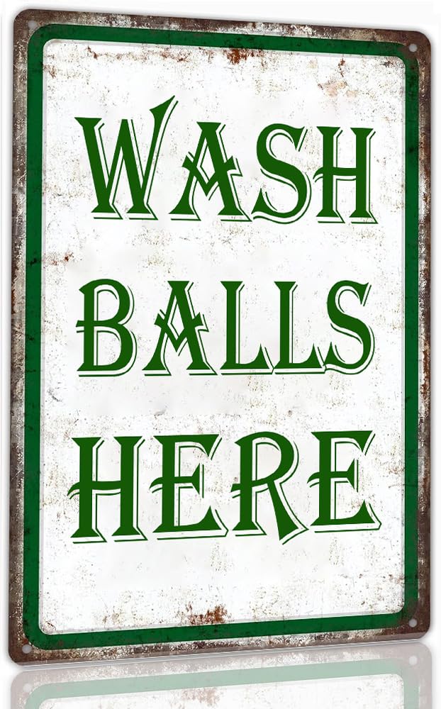 SMAZDFXX Golf Decor Golf Metal Signs Golf Decorations For Home Wash Balls Here Vintage Metal Funny Man Cave Sports Golfer Sports Bathroom Decor 5.5"x8"