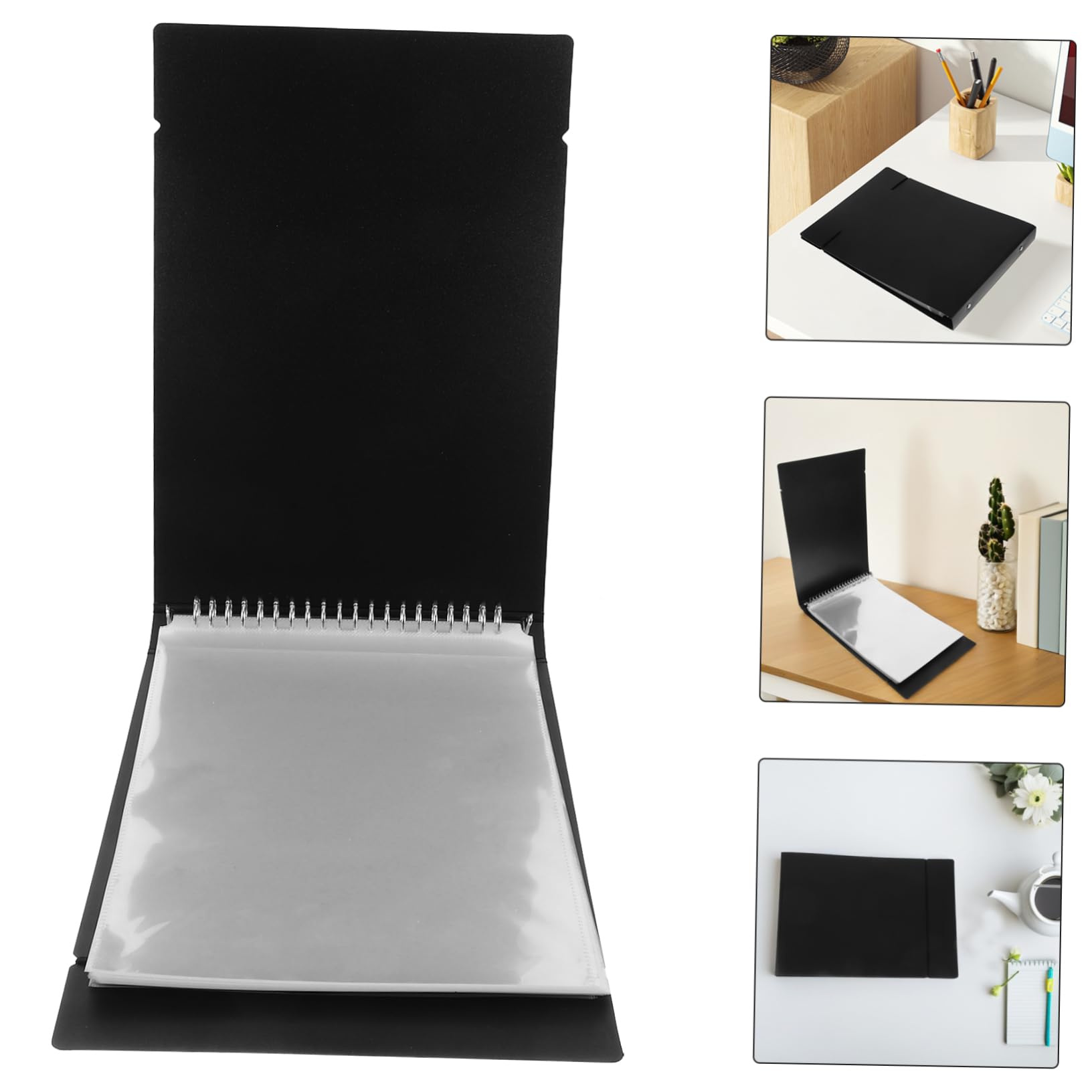 SHINEOFI Libretto Degli Assegni Office Folder Album Di Archiviazione File Album Delle Fatture Organizzatore Di Raccoglitori Controlla Il Raccoglitore Business Weight Binder Plastica Black
