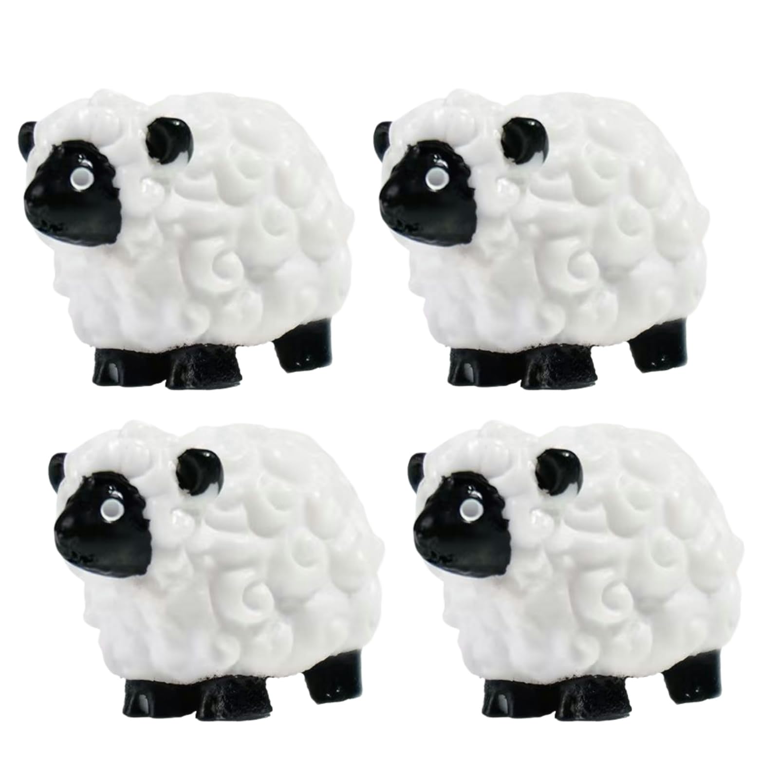 4 Pcs Mini Sheep Figurines – Tiny Resin & Plastic Sheep Statues for Fairy Garden, Micro Landscape, Cake Toppers, DIY Crafts, Indoor & Outdoor Decor, Farm Animal Ornaments, Gift for Collectors