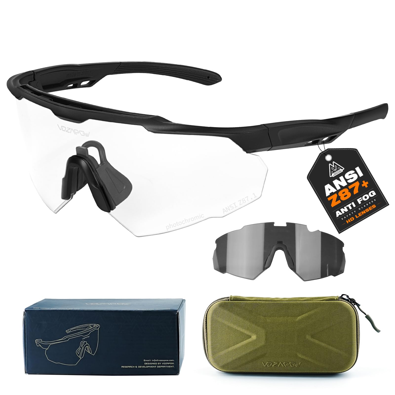 Range Tactical Shooting Glasses ANSI Z87+ UV400 Safety Glasses
