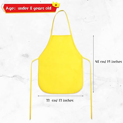 Miniatura 3 de Yahenda Paquete de 60 delantales de pintura para niños, delantales de tela para artistas, pintura artística, desechables, para niños (rojo, naranja,
