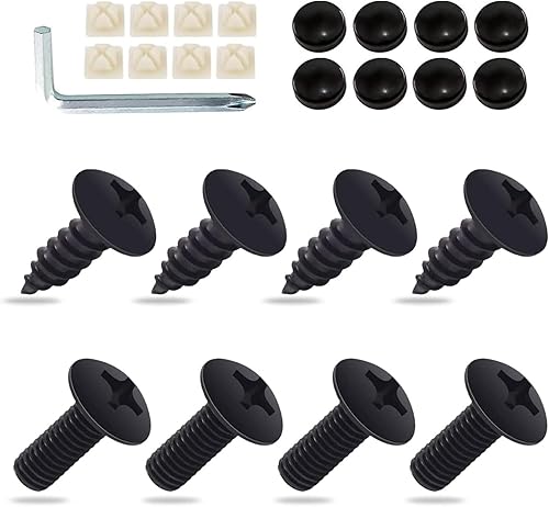 Flygun Kit de 8 tornillos de matrícula de automóvil, kit de montaje de placa de metal duradero portátil para vehículos, juegos de tornillos