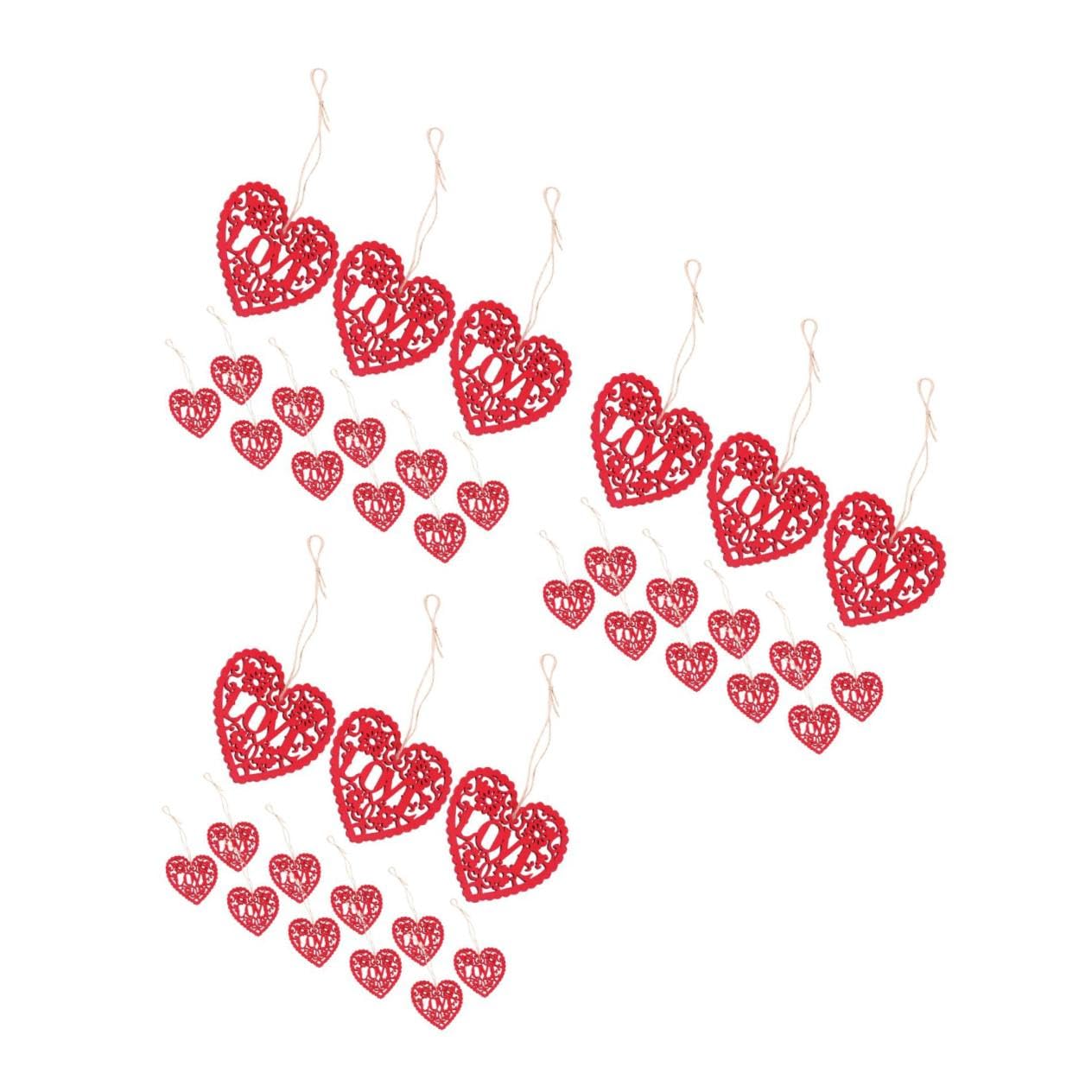 STOBAZA 90stücke Holzherzen Für Dekoration Rote Herz Holzscheiben Für Valentinstag Basteln Und Scrapbooking Unlakierte Holzherzen Aufhängen