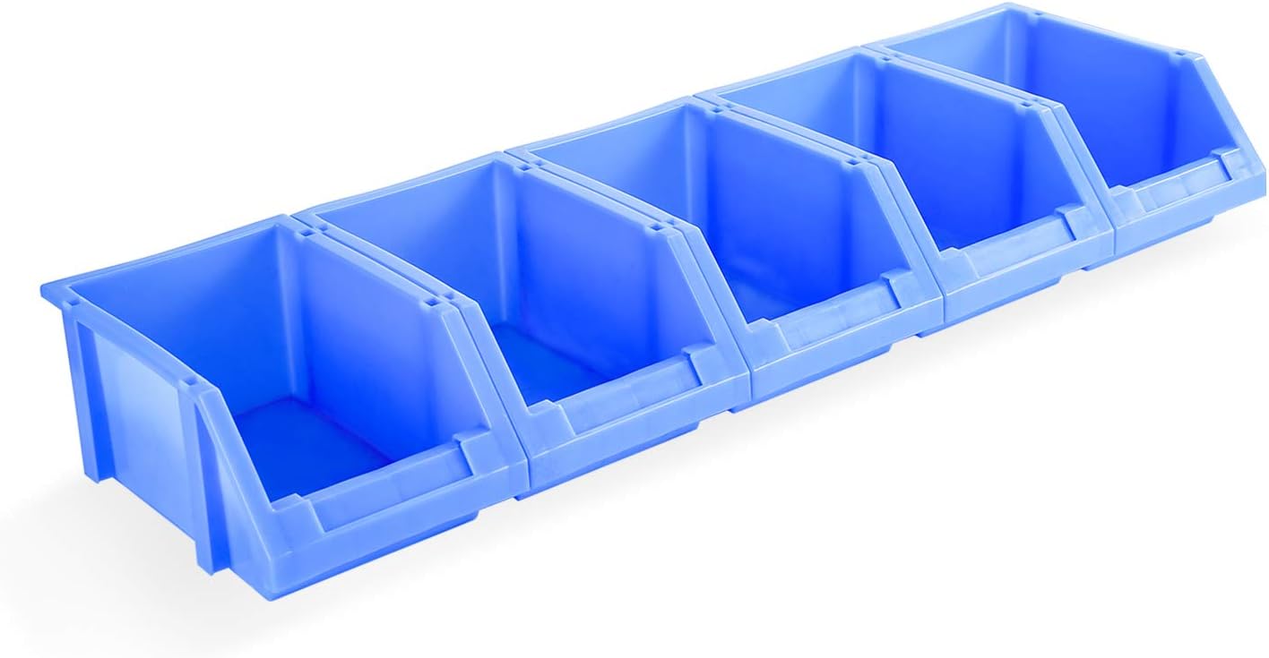 AA Products Inc. P-SH-5PB Plastic Storage Stacking Bin For SH-4303(32" W * 43" H) Shelf Unit Shelf Accessories, 10-Inch by 6.2-Inch by 4.5-Inch, Blue, Case of 5