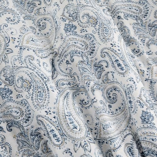 Image of Modern Threads 5-Piece Printed Comforter Set Freya - Blue & Beige Paisley Bedding with Decorative Pillows & Shams, Soft All Season Bed Set, Queen