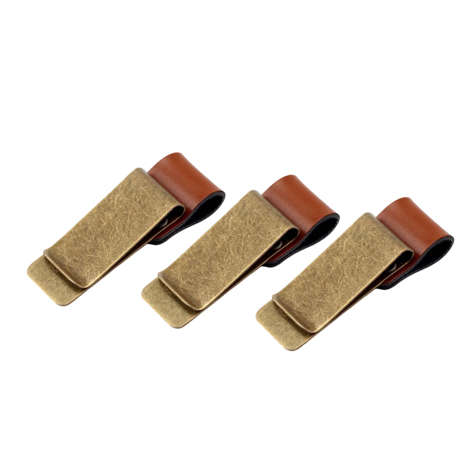 3-Pack Retro Style Traveler Notebook Leather Pen Holder Pencil Loop Stainless Steel Clip