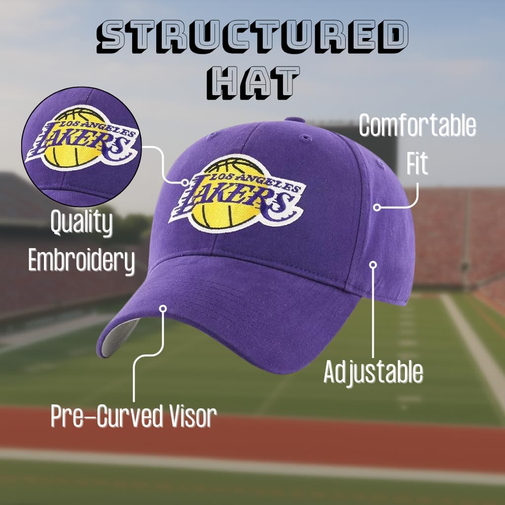 Officially Licensed Los Angeles Youth Boys Girls Basketball Hat Classic MVP Adjustable Team Logo Structured Kids Cap - Image 4