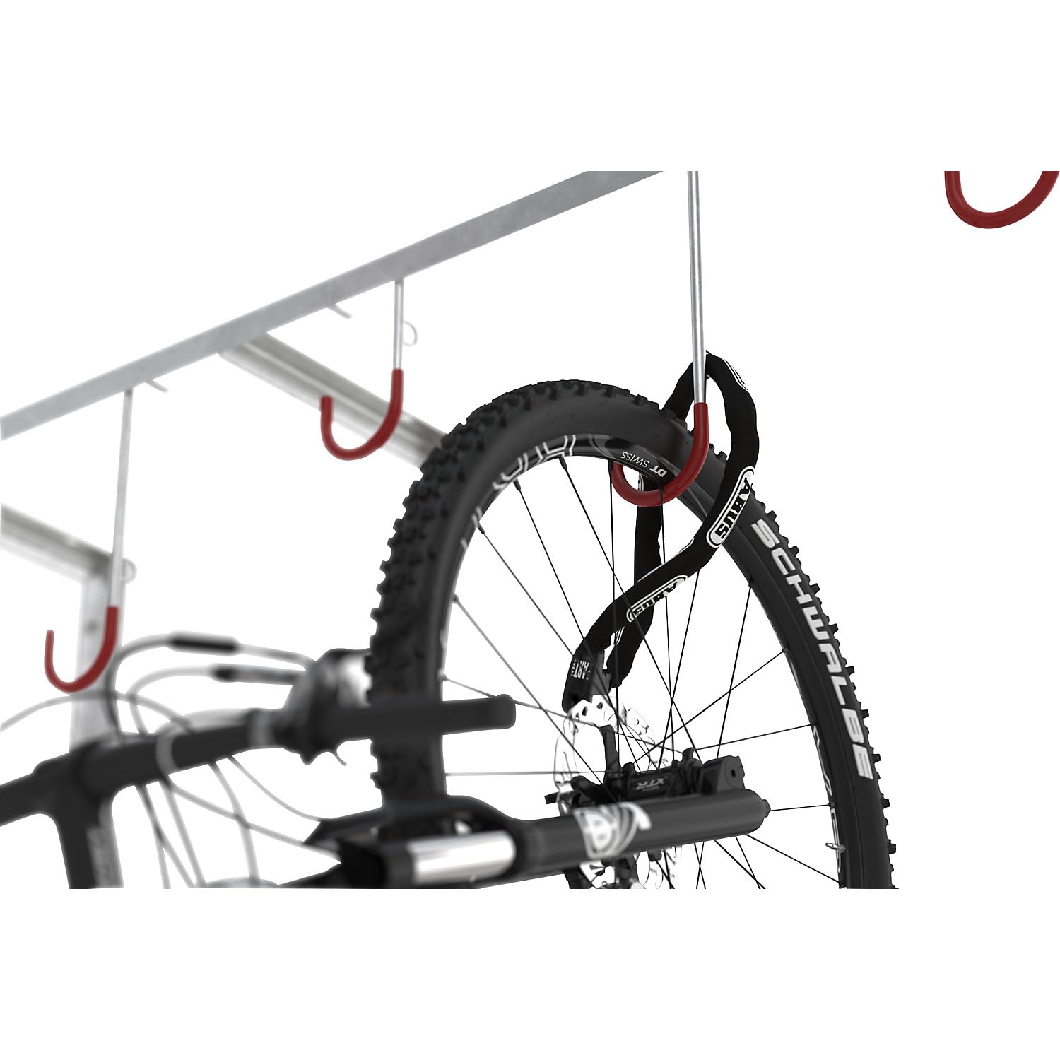 Fahrradständer - Reihen-Hängeparker Modell 3874 mit 4 Einstellplätzen - Wandmontage