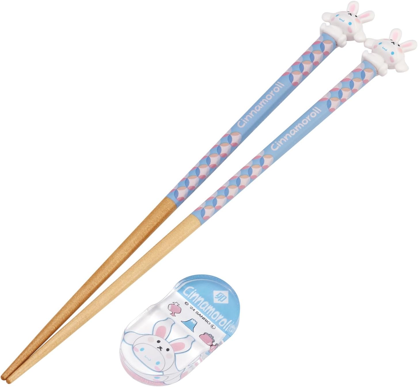 Skater AND45AH-A Sanrio Cinnamore Wood Chopsticks & Chopsticks Rest Set, 8.3 inches (21 cm)