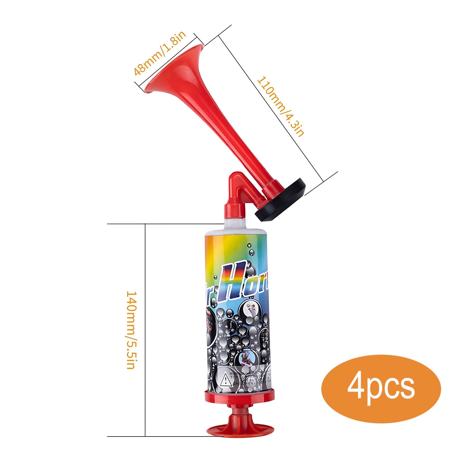 Tromba da Stadio,WideSmart Tromba Stadio ad Aria Manuale,4 PCS Loud Handheld Air Horn Clacson a Gas Tromba,Corno Aereo Air Horn per Partite di Calcio, Eventi Sportivi, Nautica, Celebrazioni