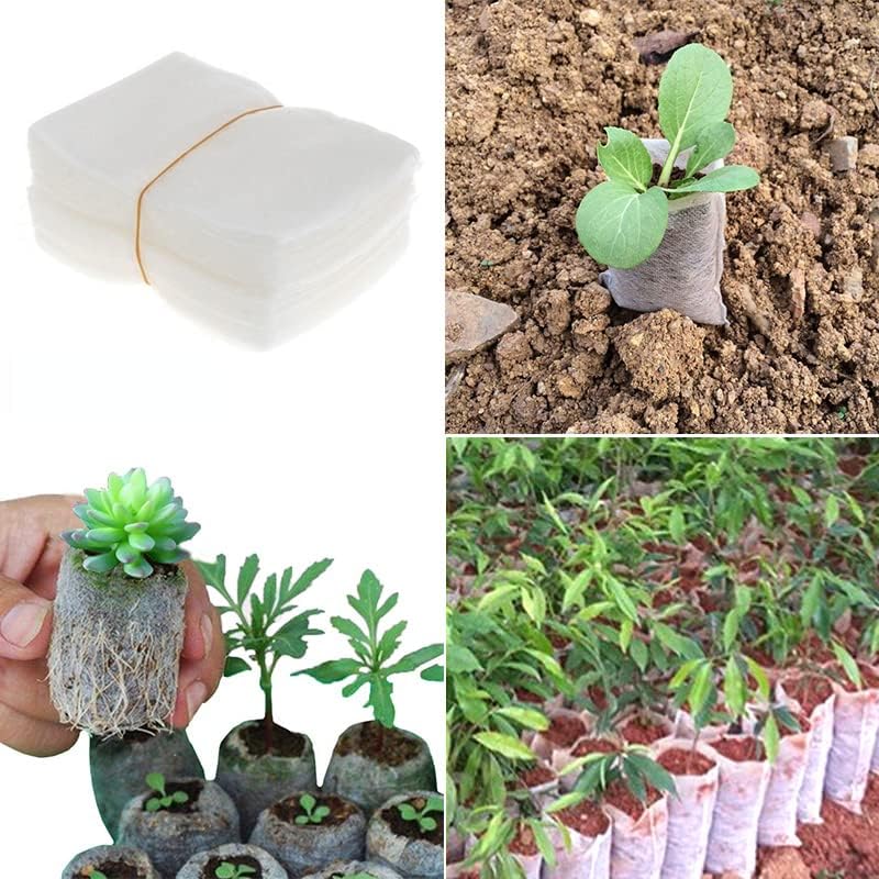 Miniatura 3 de 400 bolsas de siembra de plántulas de 3.5 x 4.7 pulgadas, bolsa de vivero de plantas, macetas de tela no tejida, bolsas de cultivo de plantas para