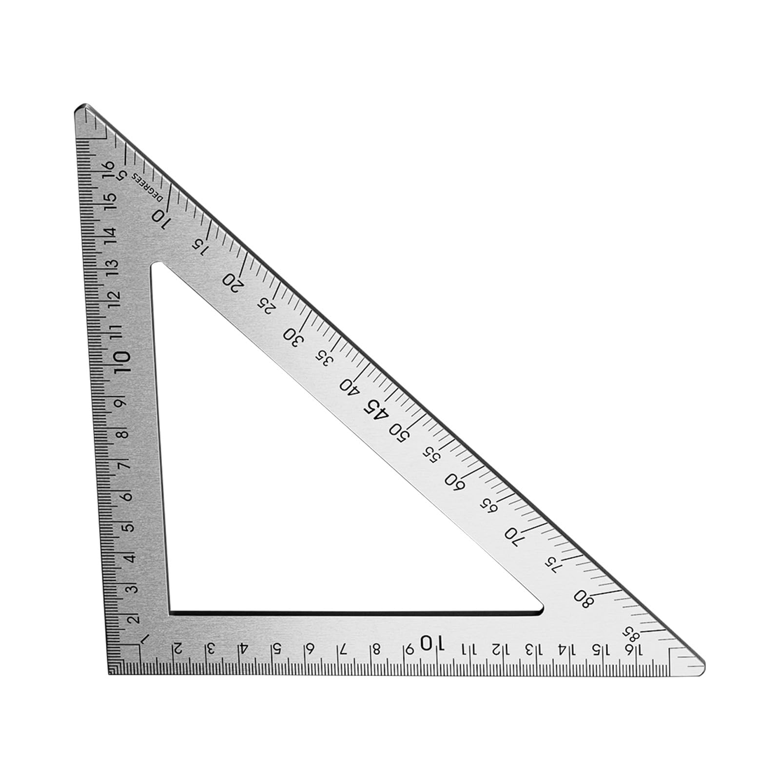 Stainless Steel Carpenter Square Triangular Ruler Clear Double Side Scale for Accurate Measurement Woodworking Measuring and Marking Tool