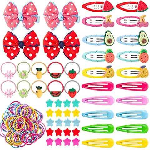 154pcs Girls Hair Accessories Set, Kids Hair Clips Hair Ties Snap Barrettes Hair Bows for Baby Little Girls Cover