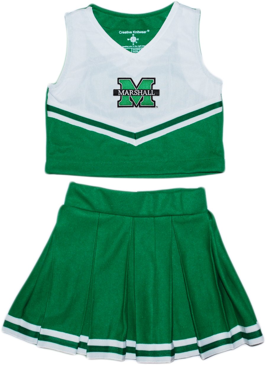 Creative Knitwear Marshall University Toddler and Youth 2-Piece Cheerleader Dress Green