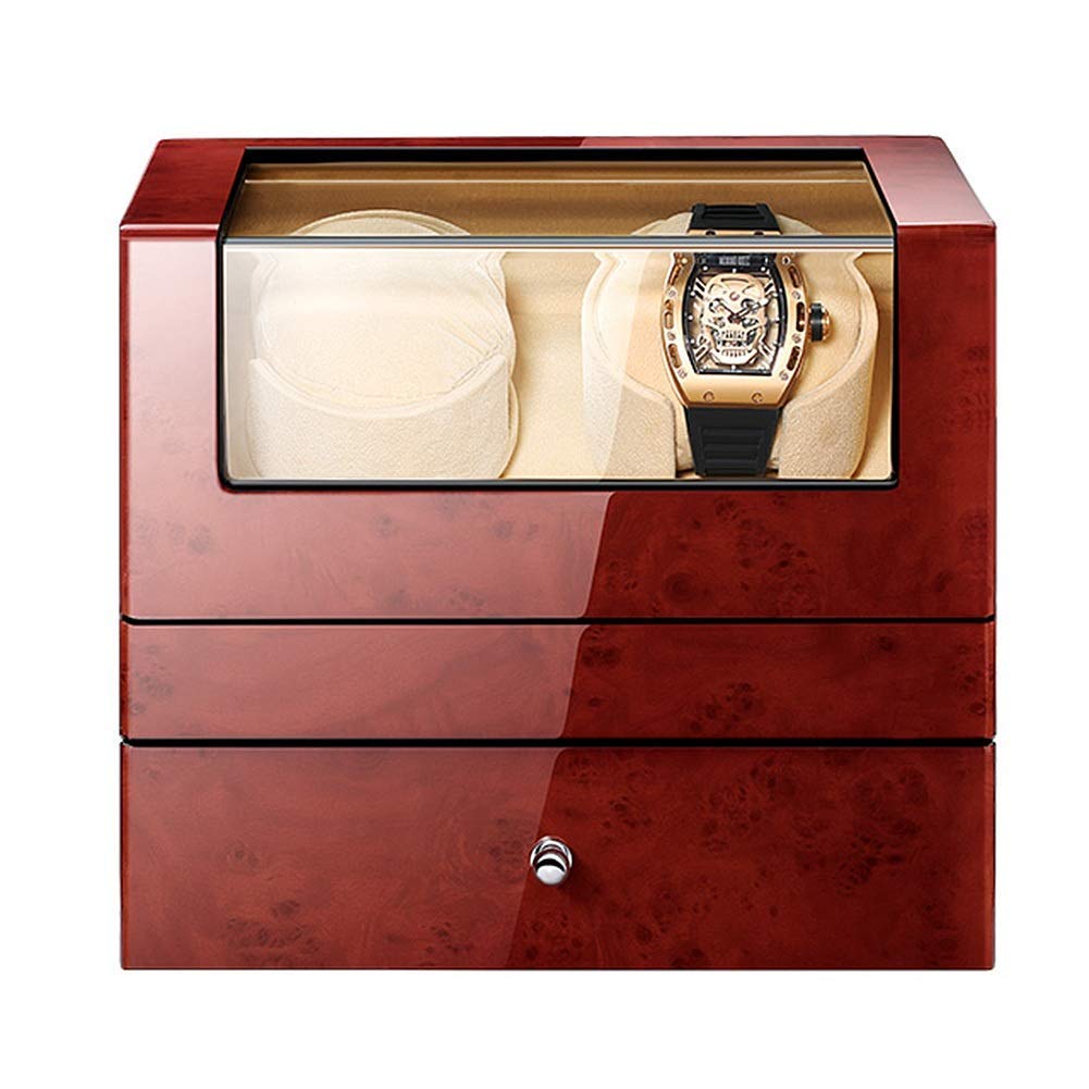 caricaorologi per 2 + 3 contenitori per Orologi caricaorologi Automatico con cassetto, Motore Display Digitale LCD lacca per Pianoforte 5 modalità di Rotazione