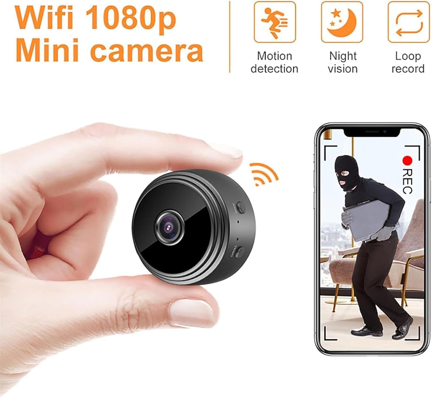 House Guard Security Camera, 1080p Hd Wireless Security Camera | Magnetic Mini Design, Guard House Security Camera, for Home Indoor Outdoor Office Surveillance (32 GB)
