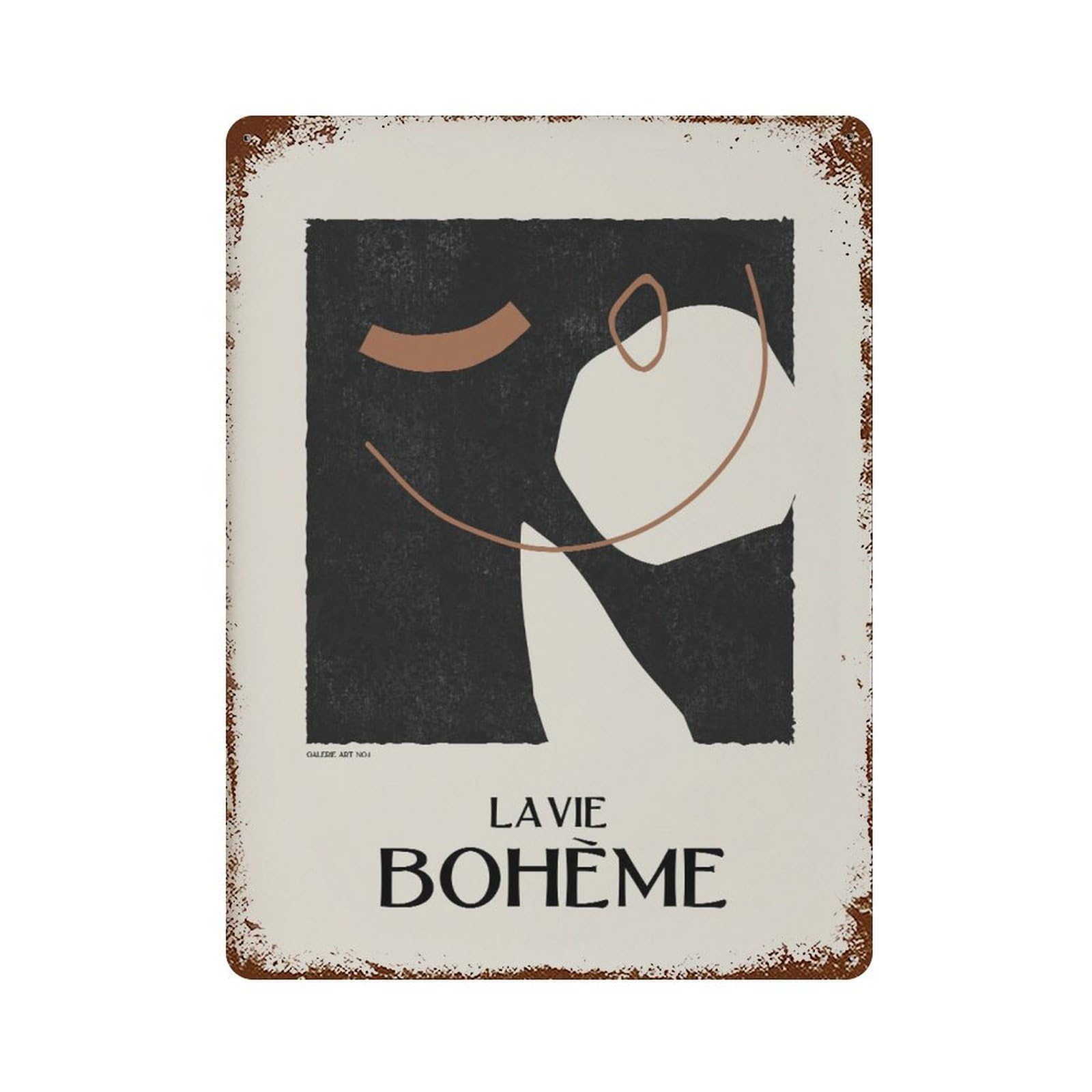 xiaoxiaoshen Abstract Figure Galerie Boheme, Mid Century Modern Wall Decor Art Metal Tin Poster Modern Home Decor Art Home Bar Shop Decorations Vintage Sign 40x30cm