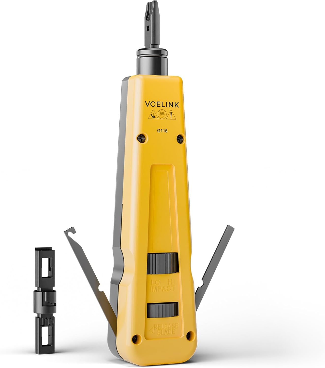 VCELINK Punch Down Impact Tool with 110 and 66 Blades, Network Wire Punch Down Impact Tool Kit, Keystone Impact Terminal Insertion Tools, Network Cable CAT6A/CAT6/CAT5/CAT3 Stripper