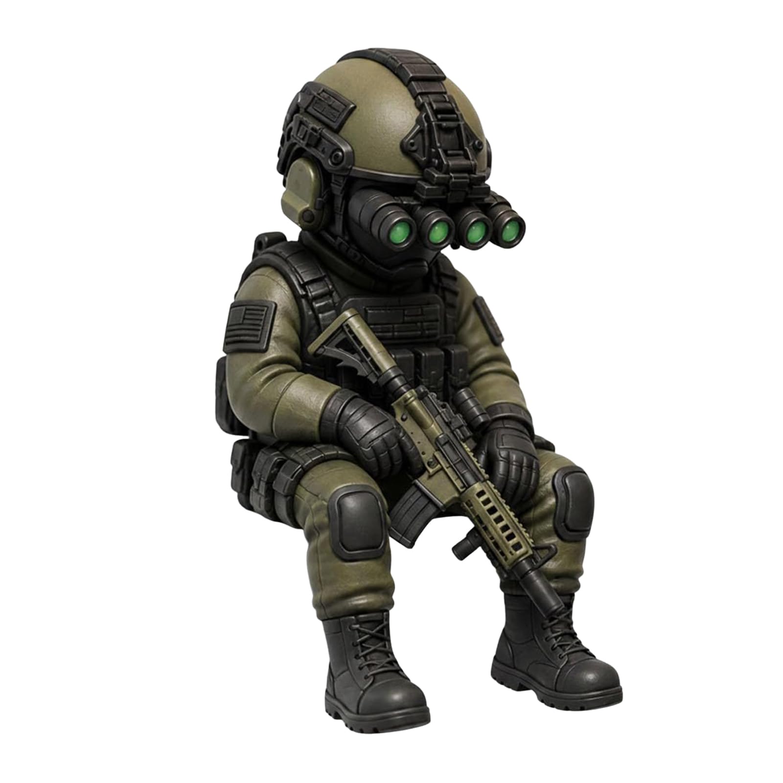 Mini Soldier Figurine B Tactical Mini Soldier Figurine Exquisite Craftsmanship Tactical Sniper Mini Figurine For Ornaments Enthusiasts Decorative Collectors (B)