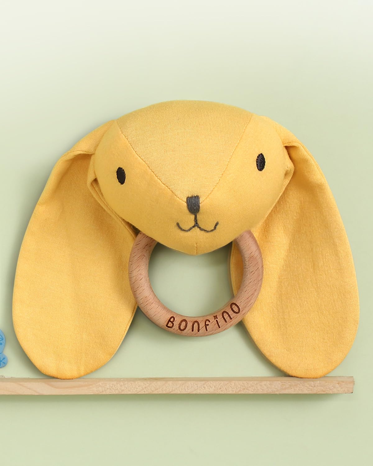 Bonfino Bear Rattle With Wooden Ring | Stuffed Animal Rattle for Babies | Newborn Toy Early Development| Shaker for Hand Grips with Sound| Soft Toy for Newborns & Babies | Early Age Gift Toys - Yellow (B0CYSTQ77N) Amazon Price History, Amazon Price Tracker