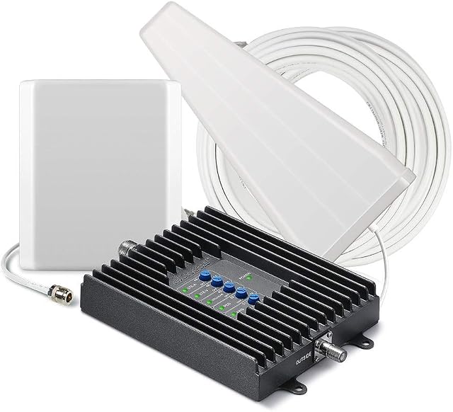 SureCall Fusion4Home Cell Phone Signal Booster up to 5000 sq ft, Boosts 5G/4G LTE, Yagi Panel Antennas, Home & Office Multi-User All Carrier, Verizon AT&T Sprint T-Mobile, FCC Approved, USA Company