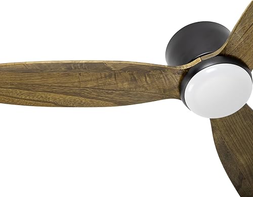 Miniatura 3 de OUATER Ventilador de techo de montaje empotrado con madera clara, ventiladores de techo modernos de perfil bajo de 52 pulgadas para