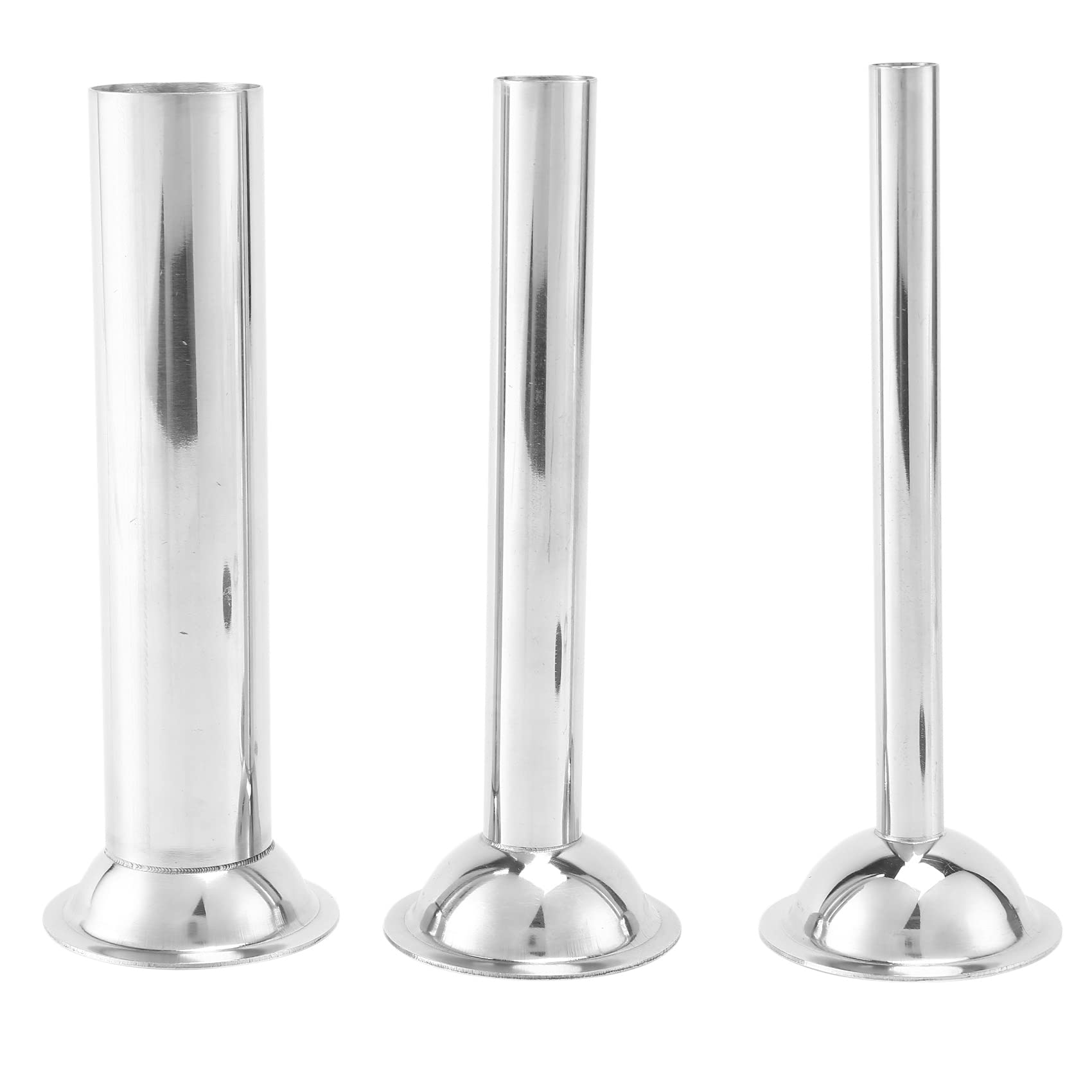 LAUDS 3Pcs Stainless Steel Sausage Stuffer Filling Tubes Funnels Nozzles Spare Parts Filler Tube, Base Diameter:58mm
