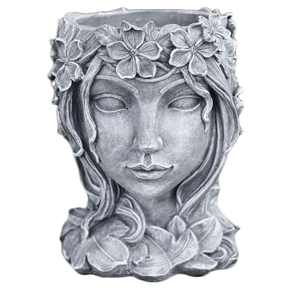 Jardinière décorative maison forme fille, pot de fleurs créatif résine