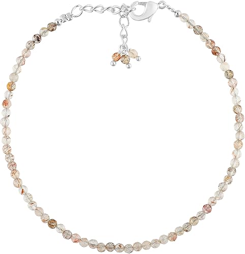 Miniatura 17 de TGH Pulsera de cuentas naturales con piedras preciosas microfacetadas, joyería para ella, cristales curativos energéticos de piedra natal, cadena