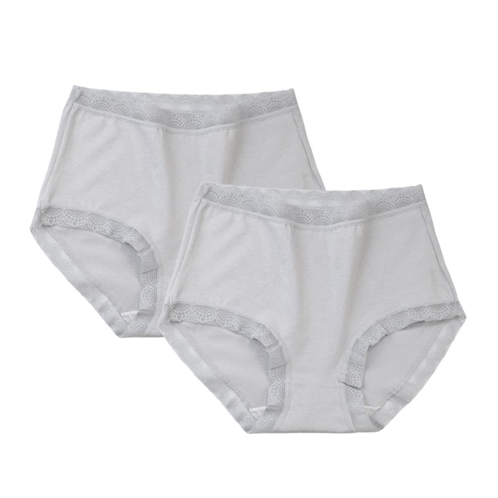 Bikinis Taillenslips 3 Teile/los Frauen Baumwolle Briefs Sexy Unterwäsche Hohe Taille Höschen Plus Größe Damen Unterhose Intime Weibliche Dessous (Color : Graygray, Size : XXL)