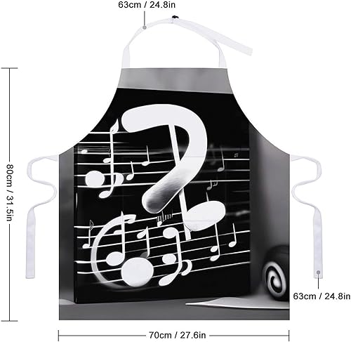 Miniatura 2 de MUSM Delantal para adultos 27.6 x 31.5 pulgadas, delantales de poliéster resistentes con dos bolsillos grandes, delantal de cocina impermeable