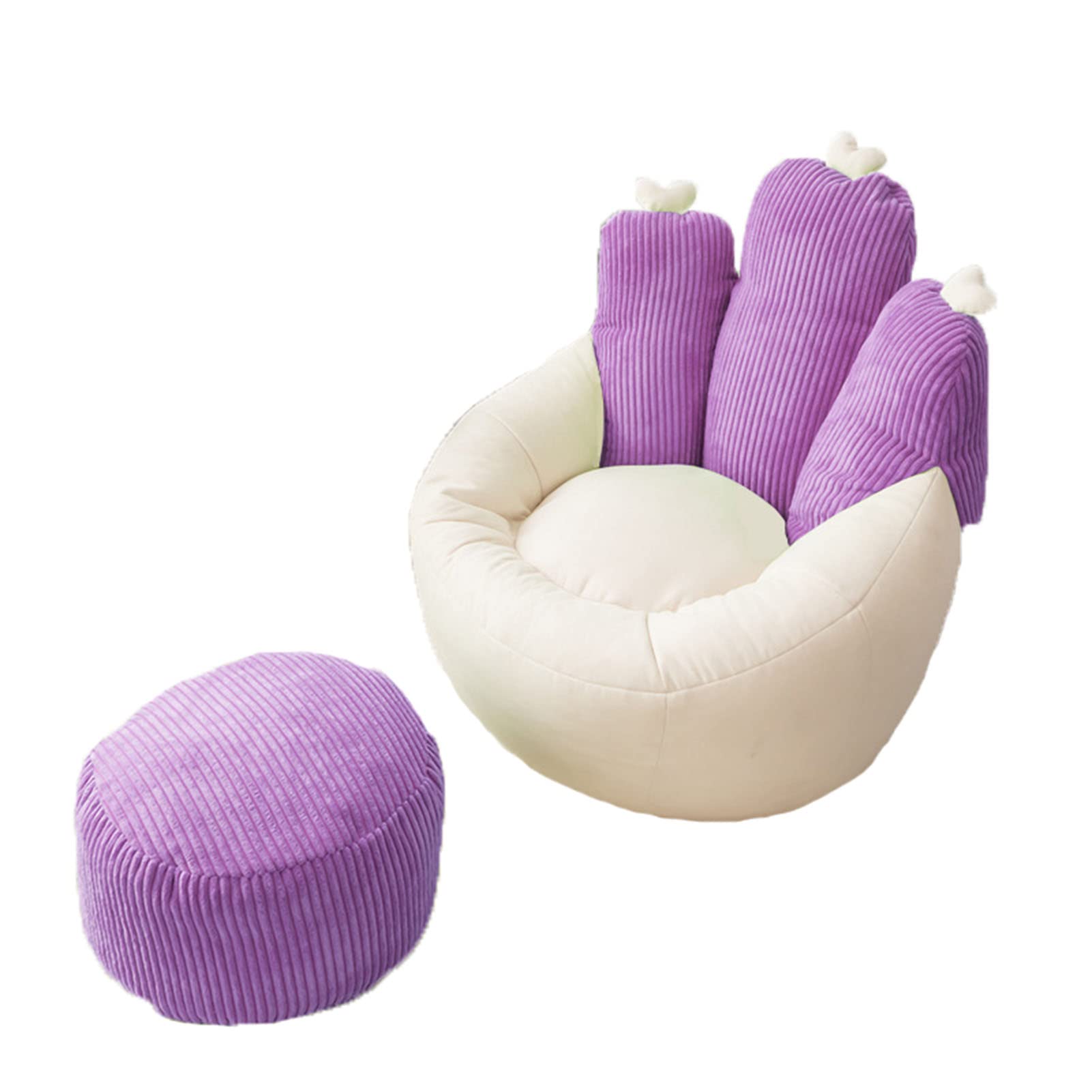 DESHVA Lazy Sofa Cover, (No Fillings) Bean Bag Chair Cover Very Soft With The Shape Cactus Cute Cover for Grils Adults Decor For Living Room,Purple