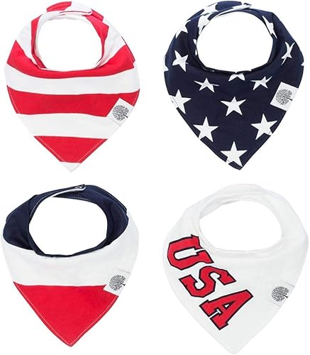 Miniatura 11 de Parker - Baberos tipo bandana para bebé, paquete de 4 baberos para niños, niñas, unisex