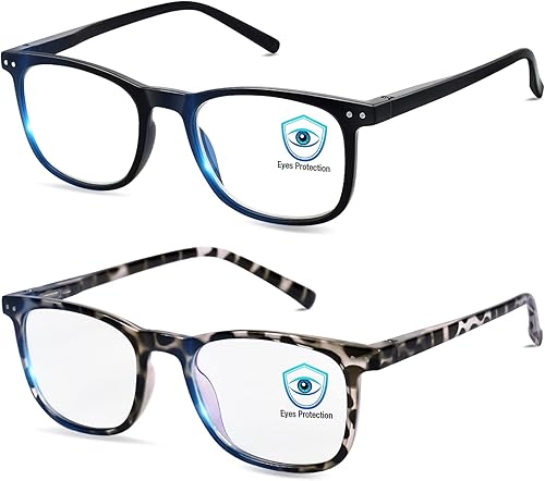 Gafas de bloqueo de luz azul, gafas de computadora con bloqueo azul para hombres y mujeres, antirreflejos 400 UV y fatiga ocular, gafas cuadradas