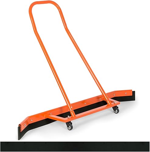 Escobilla de goma deportiva de 4.3 pies para pista de tenis para piso con 2 cuchillas de espuma EVA, aleación de aluminio, color naranja