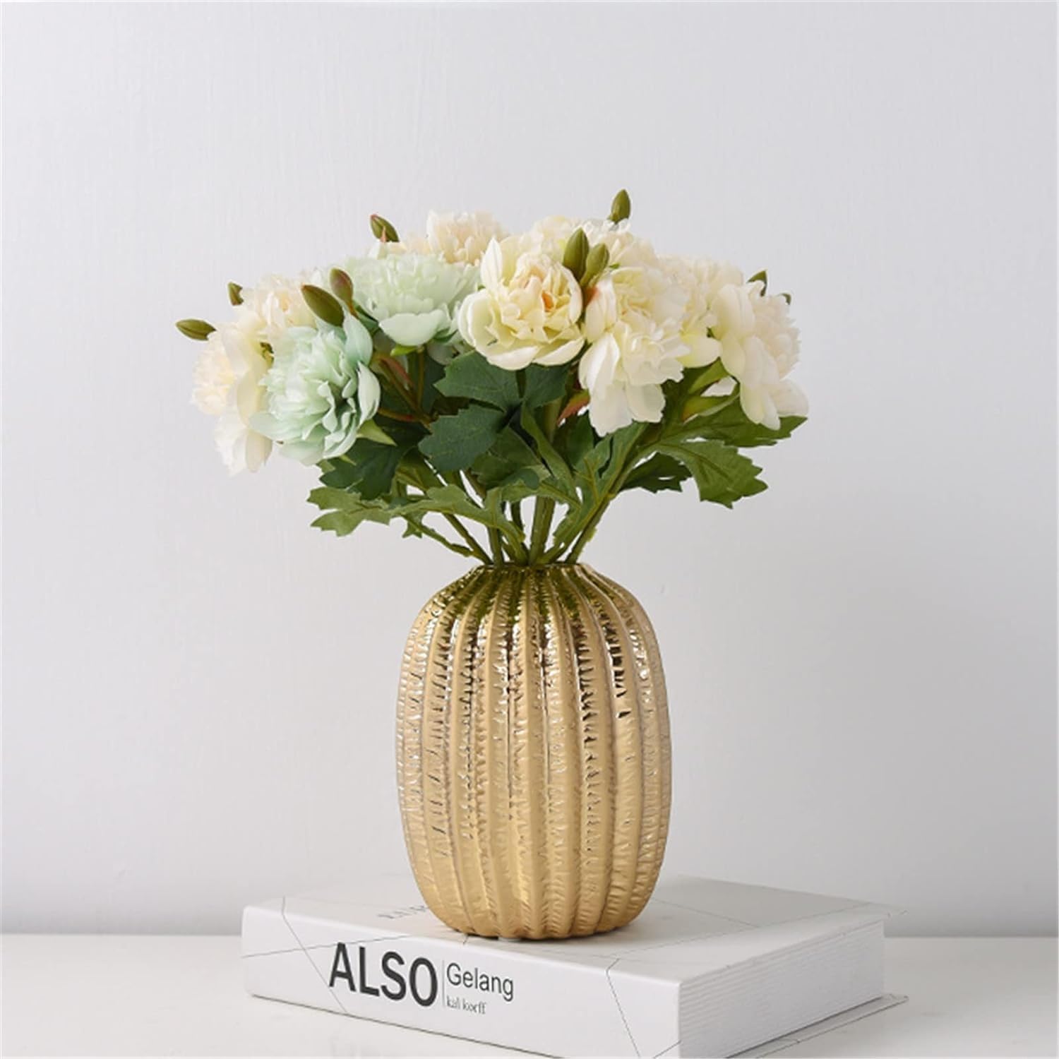 Golden Decor Lot de 3 vases à fleurs décoratifs pour salon de style scandinave pour tiges de fleurs, pour hall d'hôtel