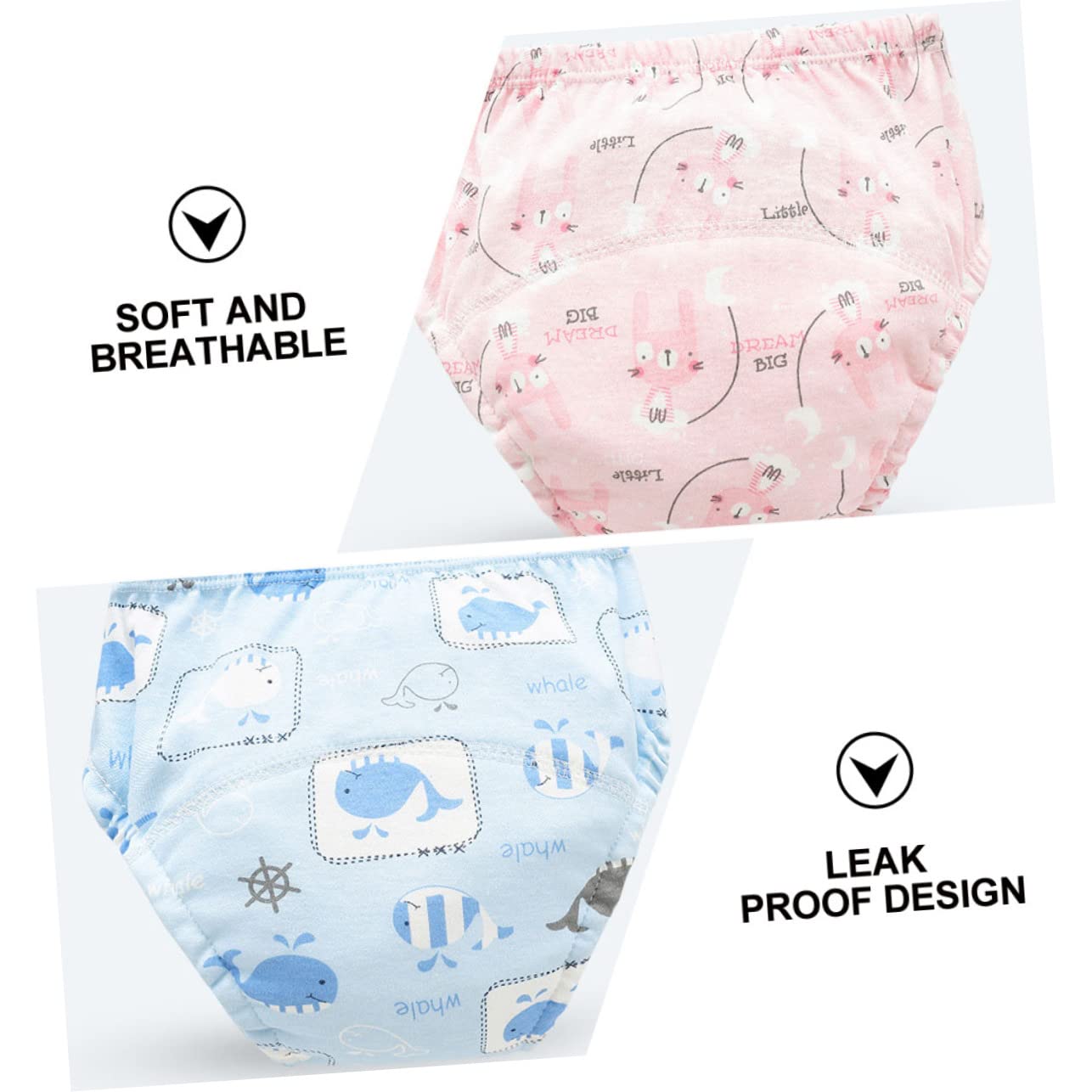 GALPADA 6piezas De Reutilizables Para Bebés Diseño y Transpirable s Varios estilos Algodón Para Entrenamiento De Baño