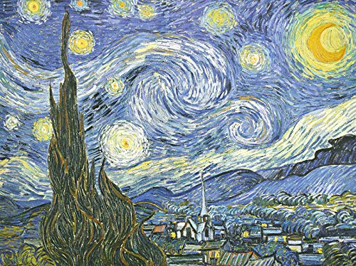 ★傑作★ 手書き油絵 ゴッホ 星月夜 額付絵画 インテリア Amazon.co.jp: JHA 絵画 アート額絵 世界の名画 ゴッホ「星月夜」W610