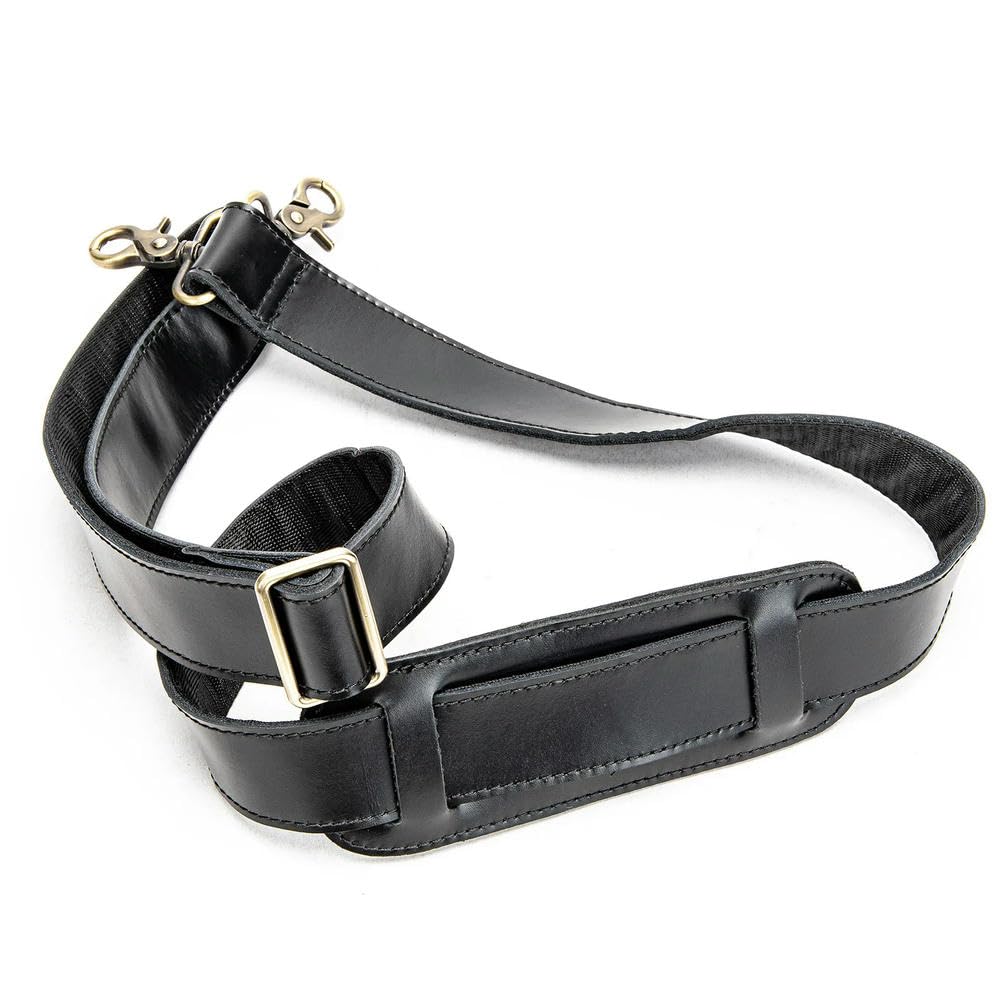 FZBANG Crazy Horse Leather Vintage Shoulder Straps Adjustable Men's Satchel Straps Metal Man Women's Satchel Straps