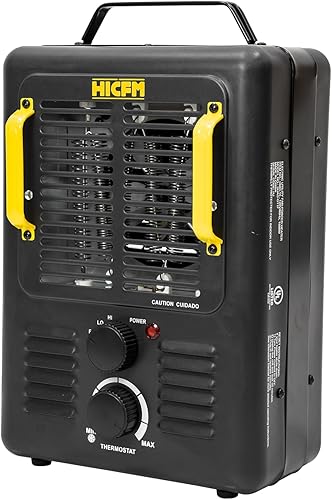 HICFM Calentador de espacio industrial forzado por ventilador de 240 V, 5600 W, calienta hasta 600 pies . con función de solo ventilador, cable de 6