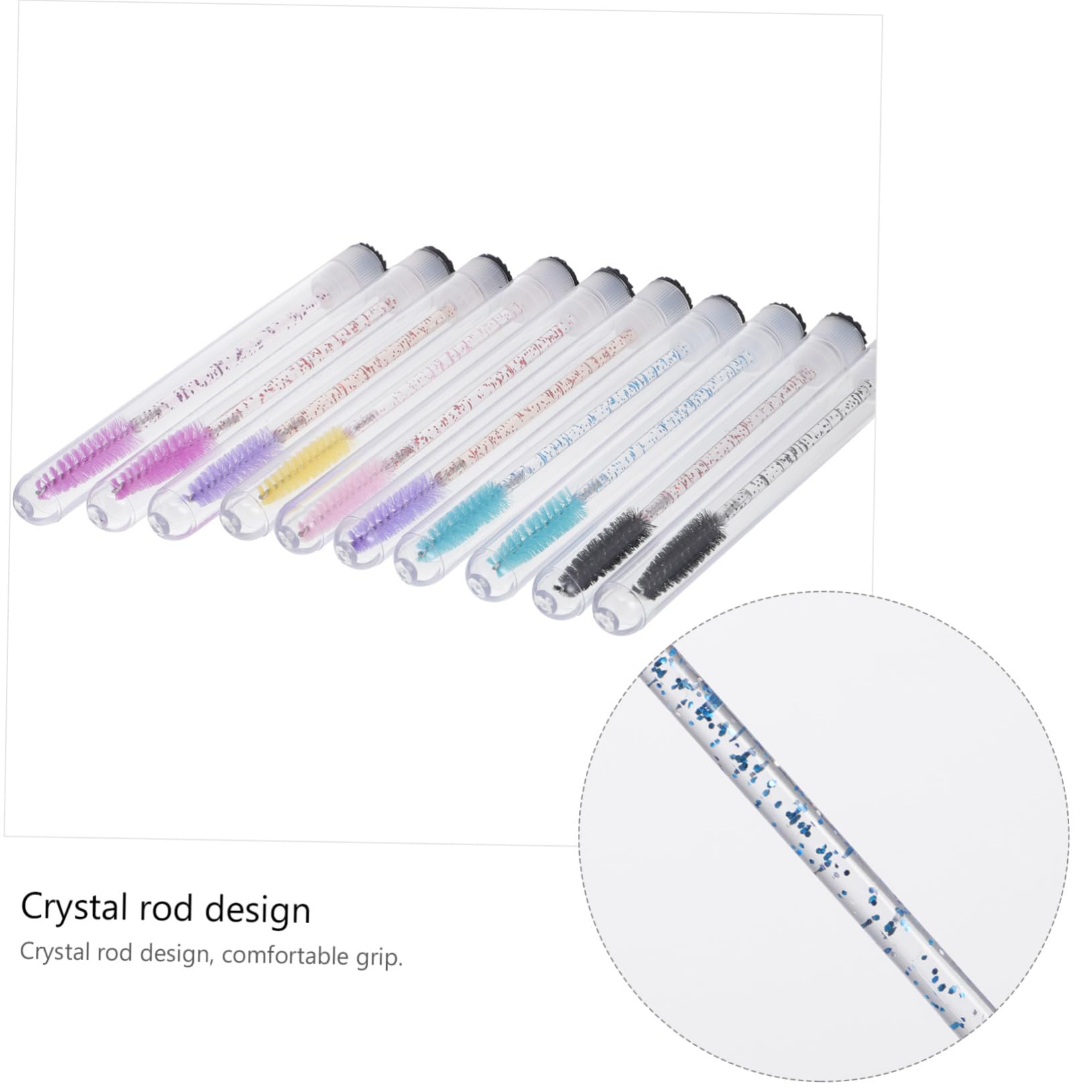 Didiseaon 30pcs Small Eyelash Brush Crystal Rod Eyelash Mascara Wands Pp Material Random Color
