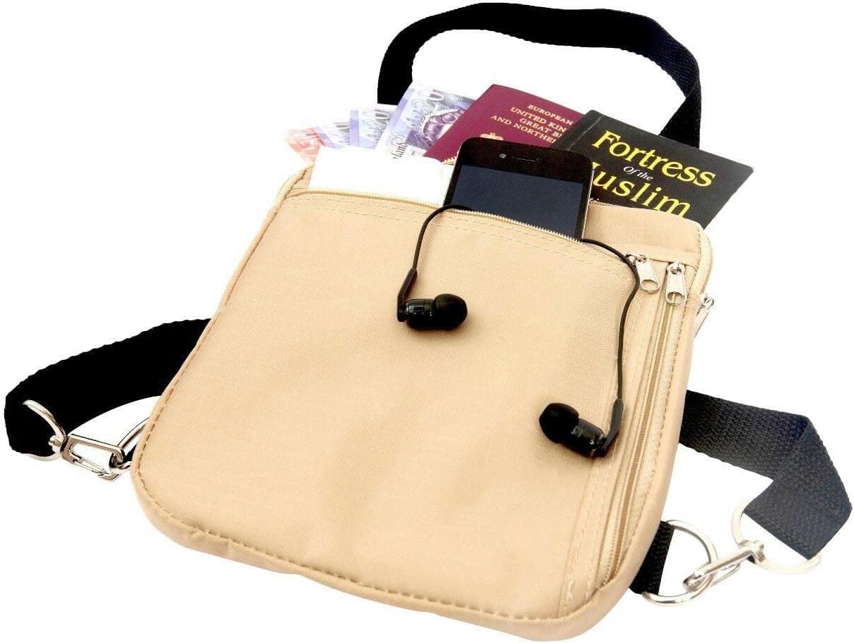 Mr.gadget's Solutions Desert Sand Hajj & Umrah Neck Bag -Travel Safe Security Pouch, Security, Makkah Madina