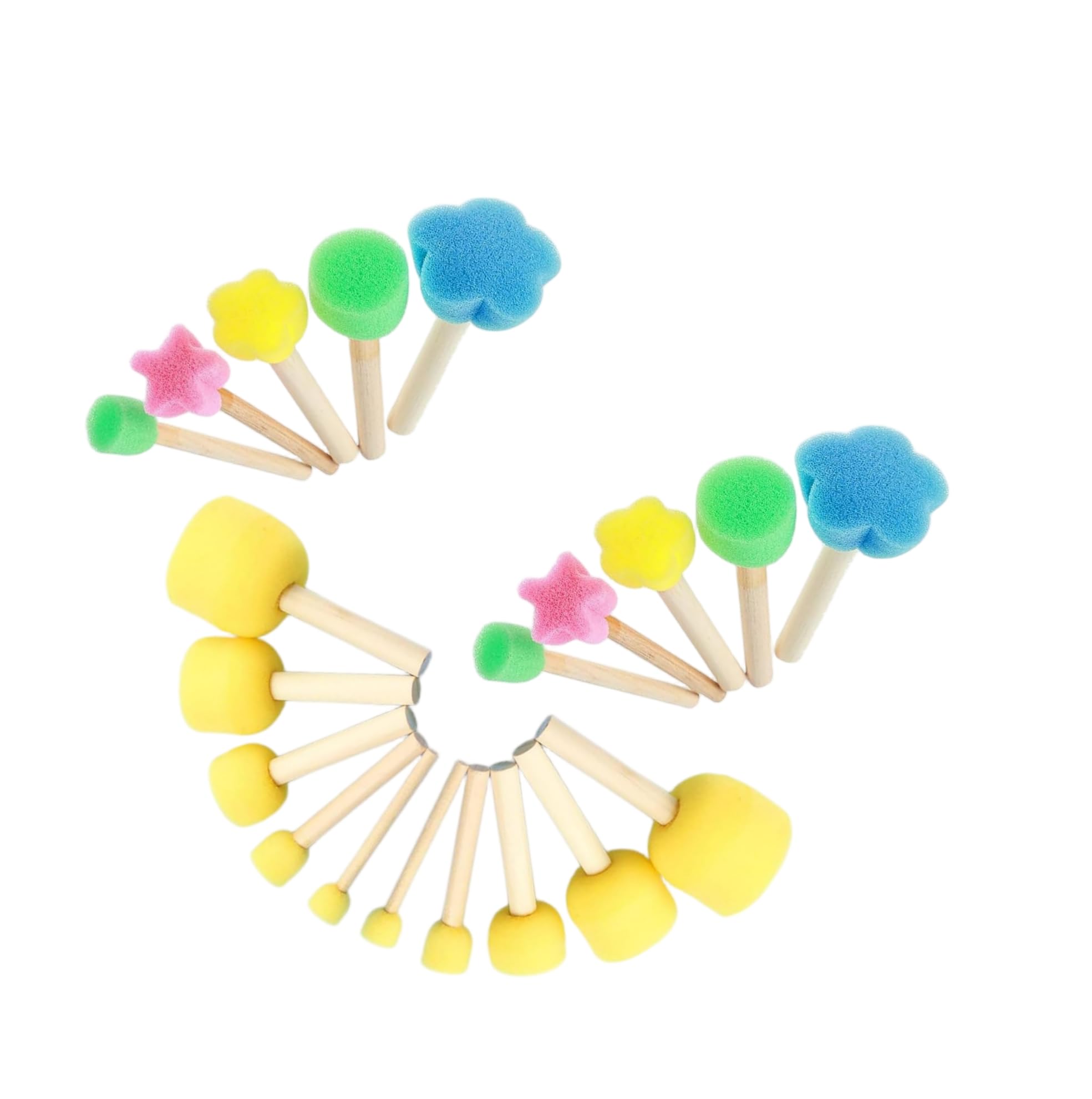 25pcs Round Sponge Brush Set Sponge Brushes for Kids Painting Sponges for Painting Graffiti Painting DIY Crafts
